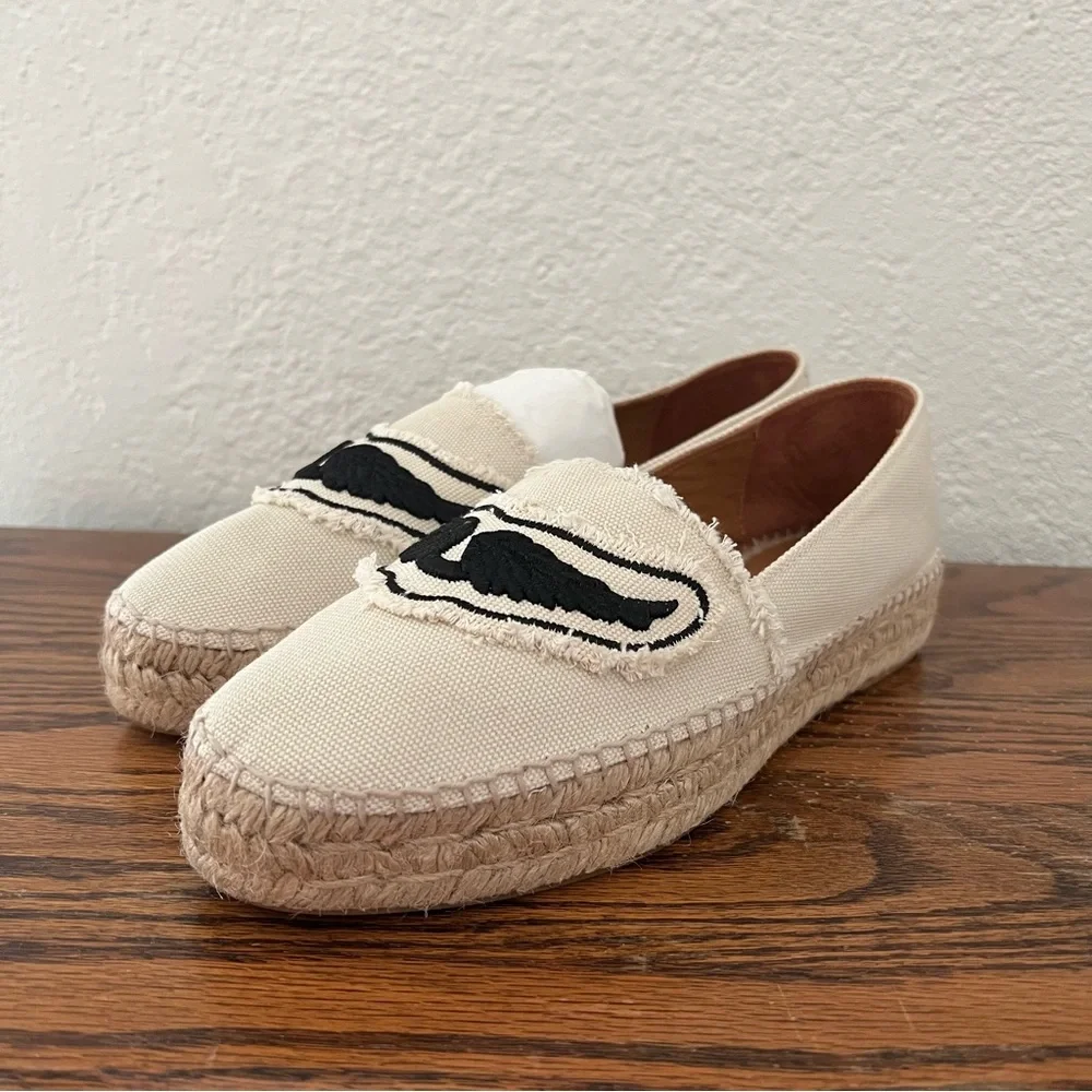 Zadig & Voltaire Canvas Espadrilles Off White Cotton Canvas Wings Size 40
